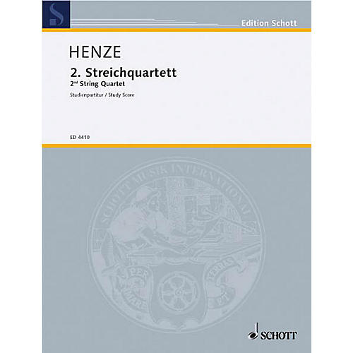 Schott Music String Quartet No. 2 (Study Score) Schott Series Composed by Hans-Werner Henze