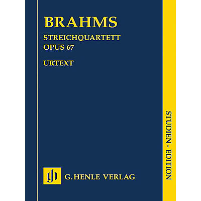 G. Henle Verlag String Quartet in B-flat Major, Op. 67 Henle Study Scores Series Softcover Composed by Johannes Brahms