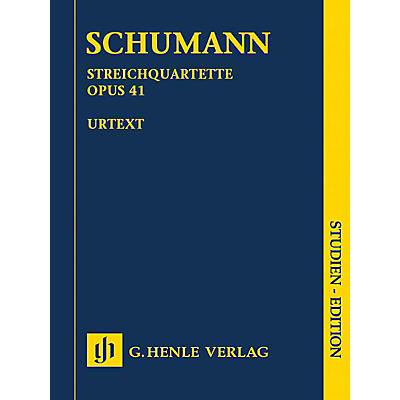 G. Henle Verlag String Quartets Op. 41 Henle Study Scores Series Softcover Composed by Robert Schumann