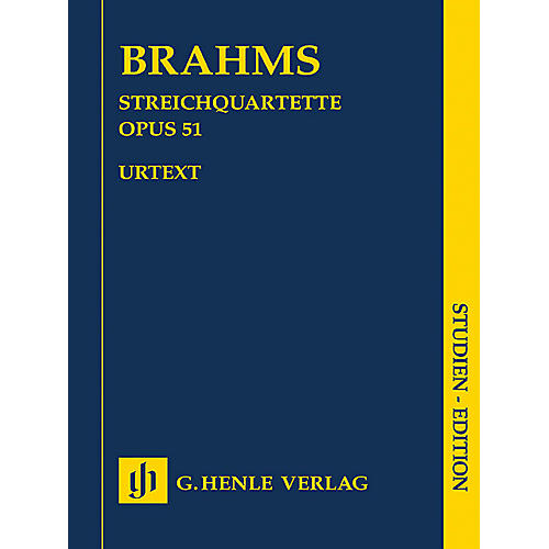G. Henle Verlag String Quartets, Op. 51 No. 1 in C minor & No. 2 in A minor Henle Study Scores Softcover by Johannes Brahms