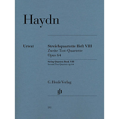G. Henle Verlag String Quartets Volume 8, Op. 64 (Second Tost Quartets) Henle Music Folios Softcover by Joseph Haydn
