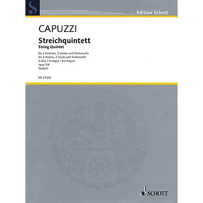 Schott String Quintet in G Major, Op. 3, No. 6 String Ensemble Series Softcover Composed by Antonio Capuzzi