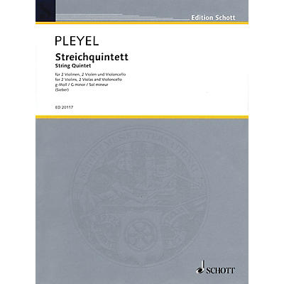 Schott String Quintet in G minor (Score and Parts) String Series Composed by Ignaz Joseph Pleyel