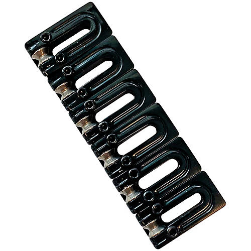 AxLabs String Surfer Brass Roller Saddles for Strat Style Bridges Black Narrow 2-1/16 in.