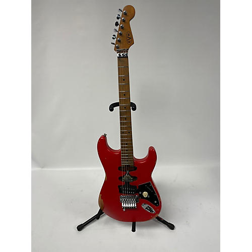 EVH Striped Series Frankie Solid Body Electric Guitar Flat Red
