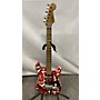 Used EVH Striped Series Frankie Solid Body Electric Guitar Red with Black and White Stripes