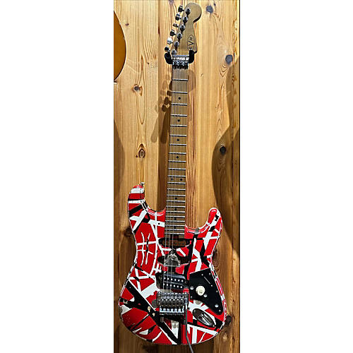 EVH Striped Series Frankie Solid Body Electric Guitar reliced strripes