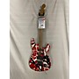 Used EVH Striped Series Frankie Solid Body Electric Guitar Black White and Red