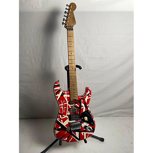 EVH Striped Series Frankie Solid Body Electric Guitar Red Stripe