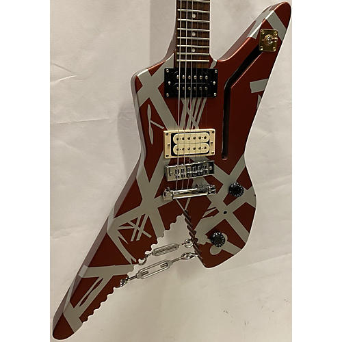 EVH Striped Series Shark Solid Body Electric Guitar Metallic Red