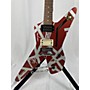 Used EVH Striped Series Shark Solid Body Electric Guitar Red and White