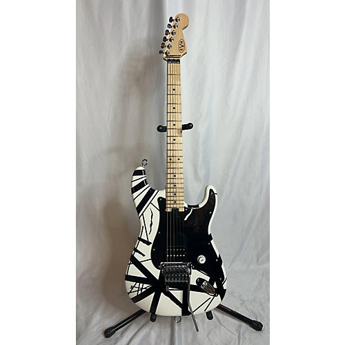 EVH Striped Series Solid Body Electric Guitar WHITE WITH BLACK STRIPES
