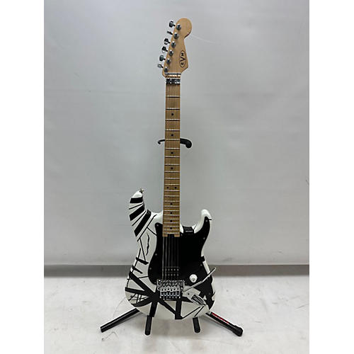 EVH Striped Series Solid Body Electric Guitar White with Black