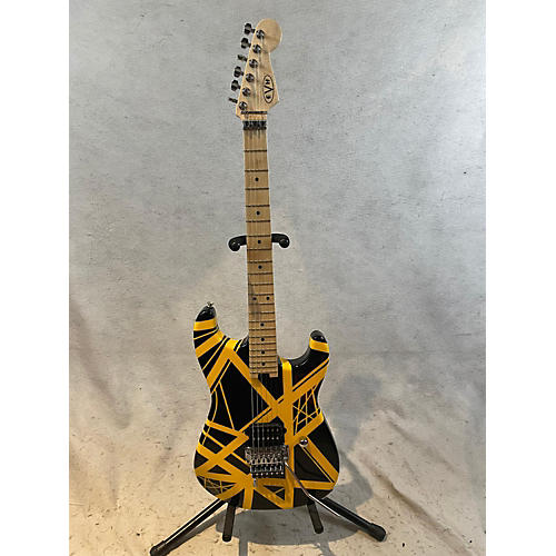 EVH Striped Series Solid Body Electric Guitar Black and Yellow