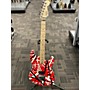 Used EVH Striped Series Solid Body Electric Guitar Red with Black and White Stripes