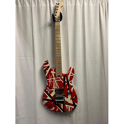 EVH Striped Series Solid Body Electric Guitar Red with Black Stripes