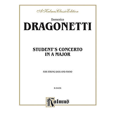 Alfred Student's Concerto in A Major for String Bass By Domenico Dragonetti Book