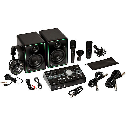 Mackie Studio Bundle with CR3-X Monitors, Big Knob Studio Interface, EM89D Dynamic Mic, EM91C Condenser Mic and MC-100 Headphones