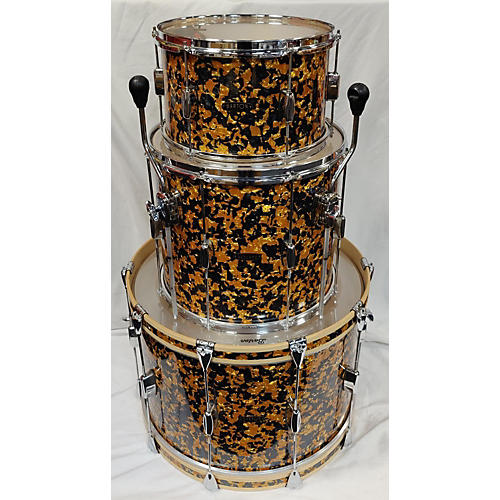 Barton Drums Studio Custom Birch Drum Kit Black and Gold Pearl