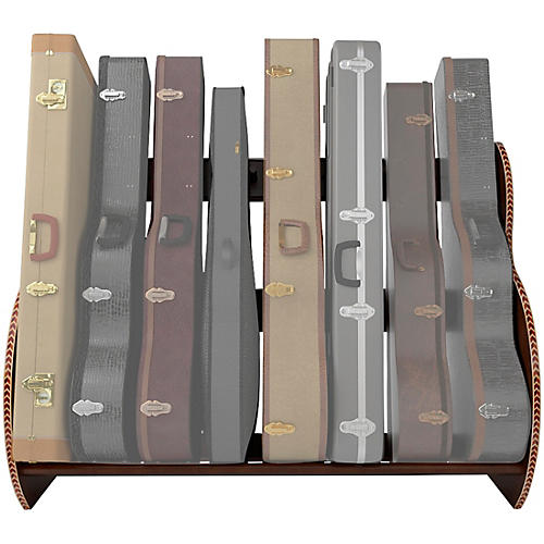 A&S Crafted Products Studio Deluxe Guitar Case Rack Walnut Finish Full Size (7-9 Cases)