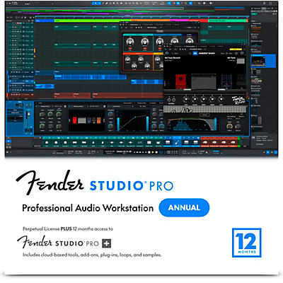 Fender Studio Pro 8 DAW Music Production Software With 12-Month Pro+ - Perpetual License