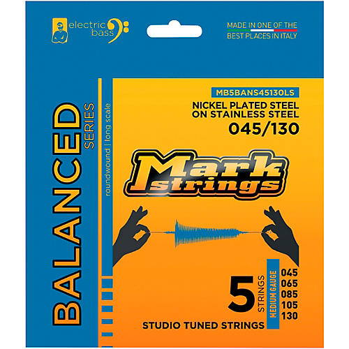 Markbass Studio Tuned Series Electric Bass Nickel on Stainless 5 Strings (45 - 130) Medium Gauge