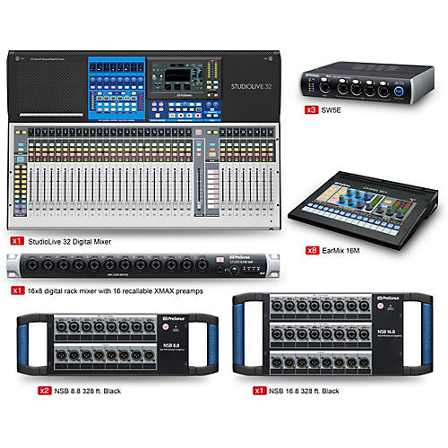 PreSonus StudioLive 32 Large Tour and Stage EarMix Monitor and Switcher Package