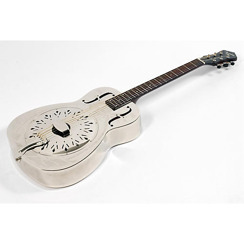 Recording King Style-O Hawaiian Metal Body Resonator Guitar Condition 3 - Scratch and Dent Nickel Plated 197881388027