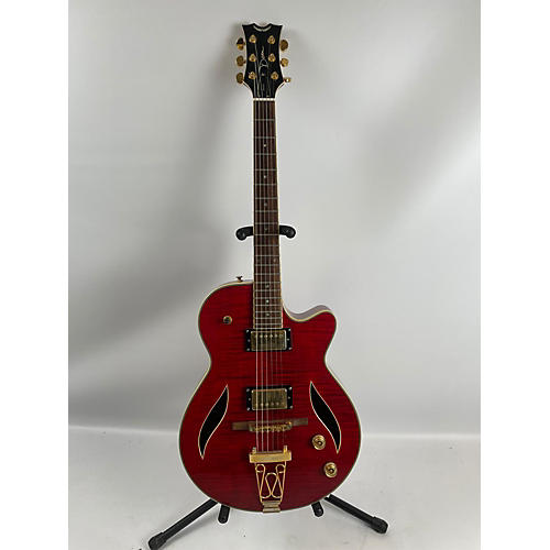 Dean Stylist Hollow Body Electric Guitar flame trans red