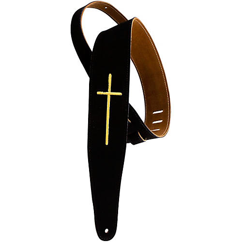 Henry Heller Suede Cross Series Guitar Strap Black