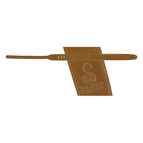 Silver Creek Suede Guitar Strap with Logo Brown