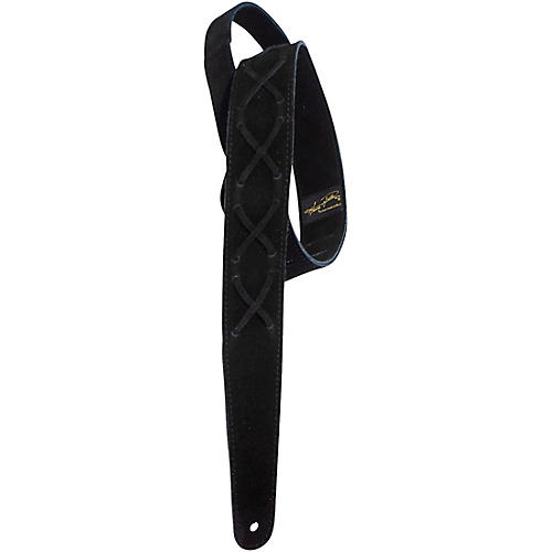 Henry Heller Suede With X's Guitar Strap Black 2 in.