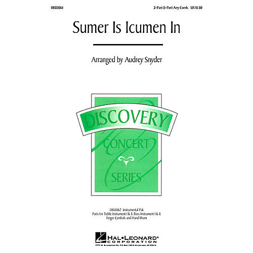 Hal Leonard Sumer Is Icumen In (2-Part (opt. 3-Part)) 2-Part/3-Part any combination arranged by Audrey Snyder