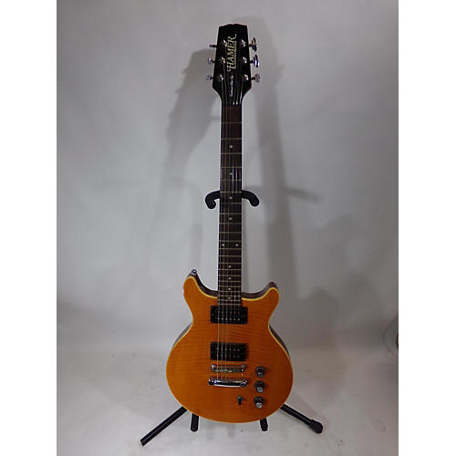 Hamer Sunburst Flat Top Solid Body Electric Guitar Flame Maple