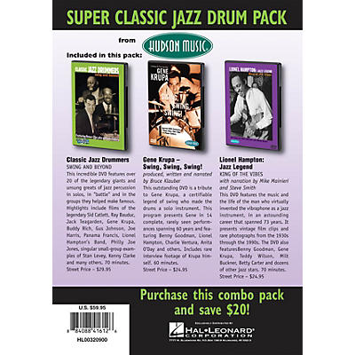 Hudson Music Super Classic Jazz Drum Pack 3-DVD Set DVD Series DVD Performed by Various
