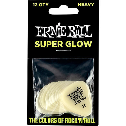 Ernie Ball Super Glow Guitar Picks Heavy 12 Pack