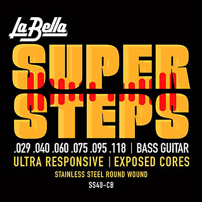 LaBella Super Steps Stainless Steel Exposed Cores 6-String Bass Strings