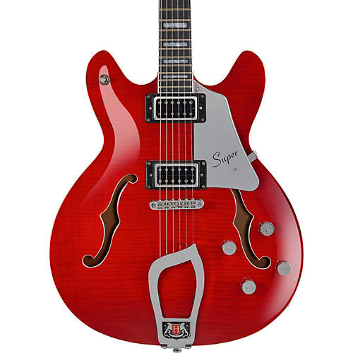 Hagstrom Super Viking Flame Maple Electric Guitar Condition 1 - Mint Transparent Wild Cherry