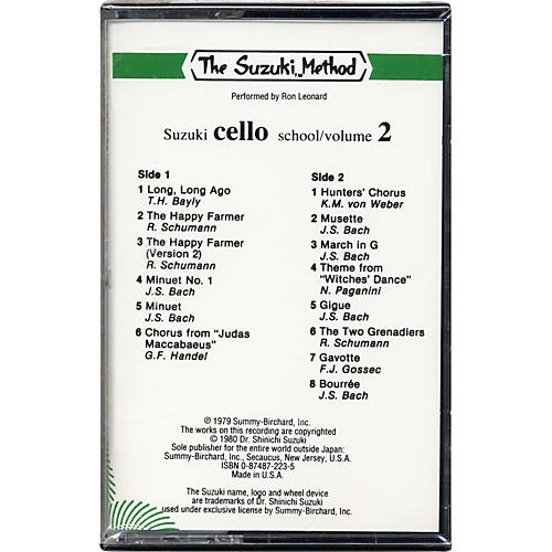 Suzuki Cello School Vol 2 Cassette