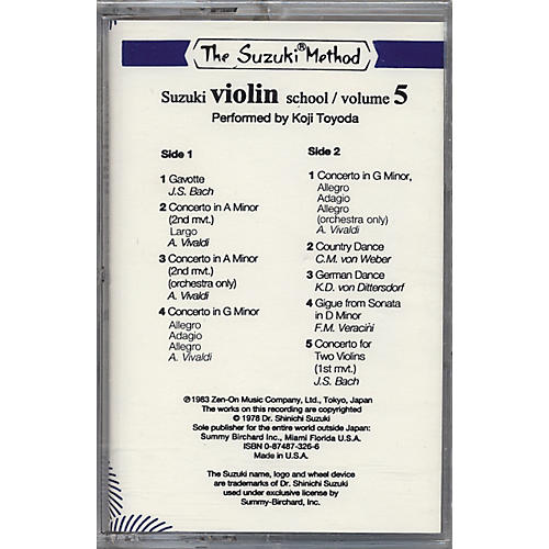 Suzuki Violin School Volume 5 (Cassette)