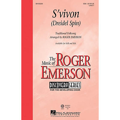 Hal Leonard S'vivon (Dreidel Spin) (Discovery Level 1) SSA arranged by Roger Emerson