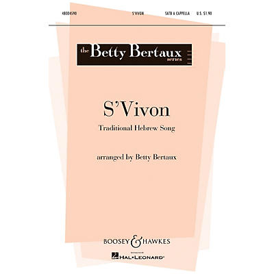 Boosey and Hawkes S'vivon (The Dreydl Song) (Traditional Hebrew Song) SATB a cappella arranged by Betty Bertaux