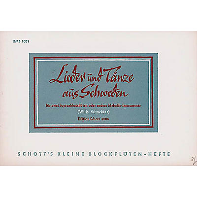 Schott Swedish Songs And Dances Recorders SS