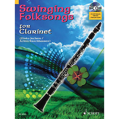 Hal Leonard Swinging Folksongs Play-along For Clarinet Bk/CD With Piano Parts To Print Woodwind Solo Series