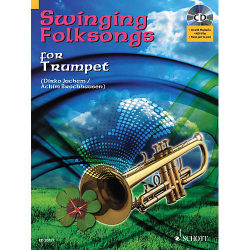 Hal Leonard Swinging Folksongs Play-along For Trumpet Bk/cd With Piano Parts To Print Brass Solo Series