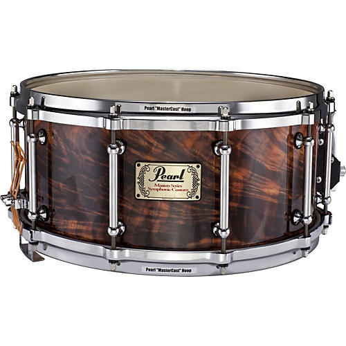 Pearl Symphonic Maple Snare Drum with Multi-Timbre Strainer Artisan II Natural Feathered Walnut (#468) 14x6.5