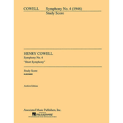 Associated Symphony No. 4 (1946) (Full Score) Study Score Series Composed by Henry Cowell