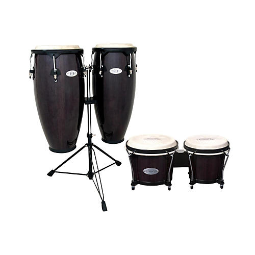 Toca Synergy Conga Set with Stand and Bongos Transparent Black