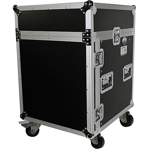 ProX Truss T-12MRSS 12U Rack and 10U Top Mixer DJ Combo ATA Flight Road Case Condition 1 - Mint Black