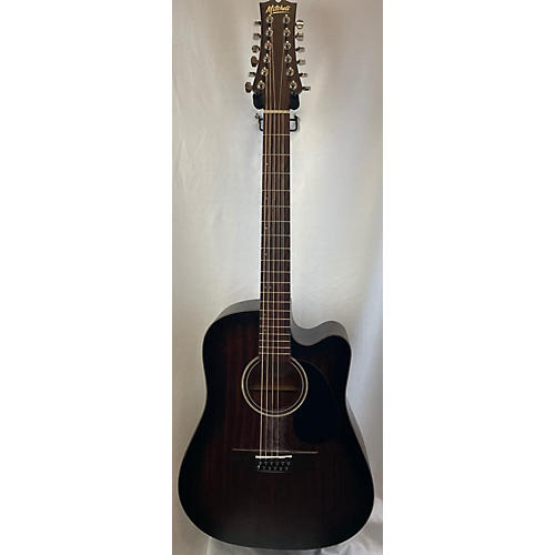 Mitchell T331 TCEBST 12 String Acoustic Electric Guitar Mahogany Edge Burst